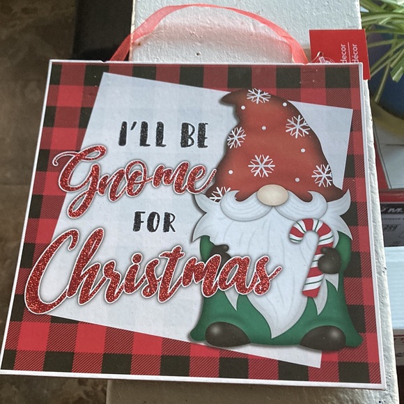 NWT I’ll Be Gnome For Christmas-  Red Buffalo Check Decoration Sign - Picture 5 of 6